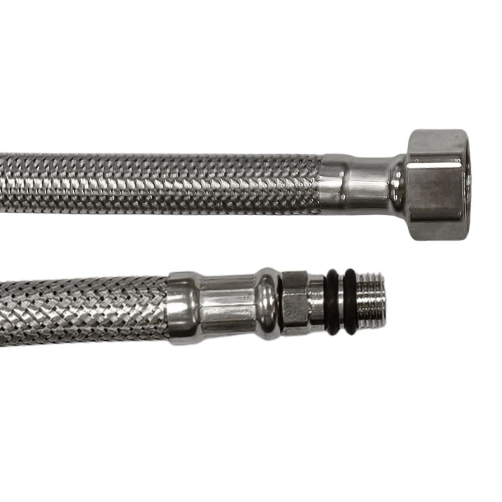 Furtun din INOX pentru conectare baterii - SCURT - M10x1/2"F - 1000 mm